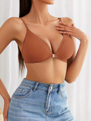 Front Buckle Wireless Push Up Bra
