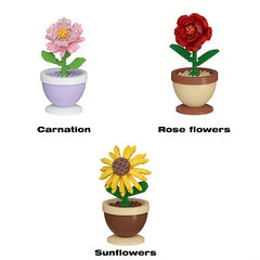 Flower Bonsai Building Blocks Set Home Decor Desk