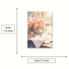 63pcs Watercolor Flower Sea Stickers for Mobile Phone Luggage Notebook
