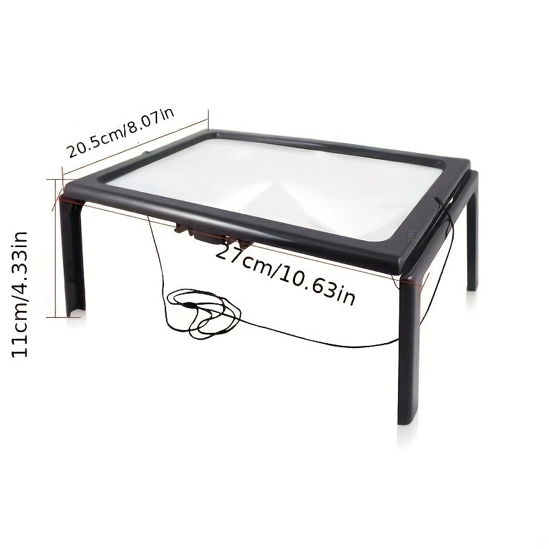3X Large Full Page Magnifying Glass With LED Lights