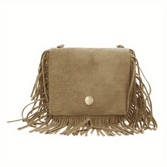 Leopard Print Tassel Crossbody Bag Mini Satchel