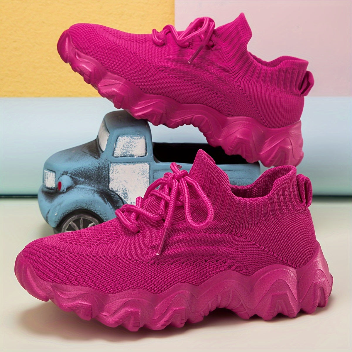 Boys Casual Breathable Woven Shoes Lightweight Non Slip Low Top Running Shoes