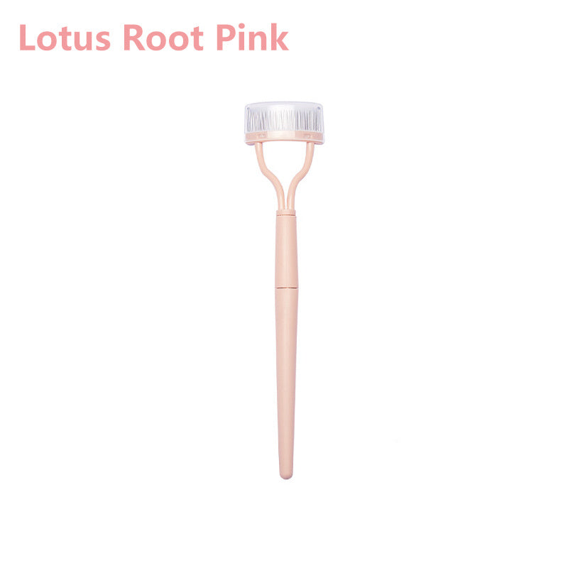 Portable Metal Eyelash Curler w/ Foldable Brush for Makeup Curl & Beauty