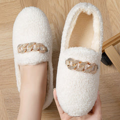 Solid Synthetic Warm Flat Shoes for Women