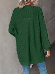 Casual Cardigan Women's Plus Knitted Long Sleeve Open Front Medium Str