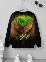 3D Print Sweatshirt Grass Casual Pullover