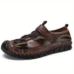 Men's Mesh Closed Toe Hook & Loop Sandals Beach Shoes Summer