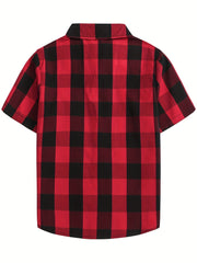 Toddler Girls Plaid Casual Blouse Top Kids Summer Clothes