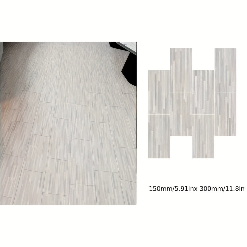 8pcs Wood PVC Floor Tile Peel And Stick Classic Wood Grain Self Adhesive