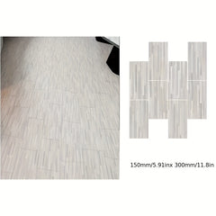 8pcs Wood PVC Floor Tile Peel And Stick Classic Wood Grain Self Adhesive