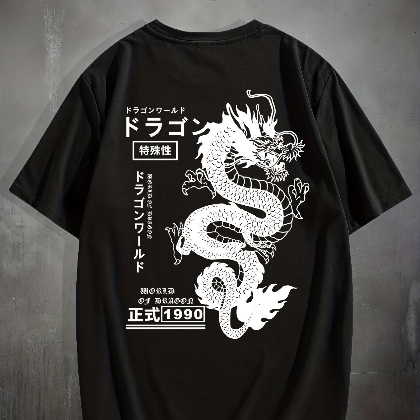 Men's Dragon Graphic T-Shirt for Summer Outdoor Activities