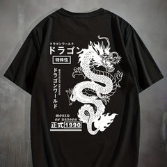 Men's Dragon Graphic T-Shirt for Summer Outdoor Activities