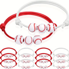 Adjust. Baseball Charm Bracelet Woven Rope for Sports Fans & Baseball Gif