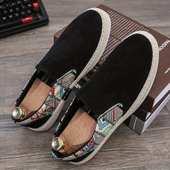 Men's Canvas Slip On Loafer Shoes with Graphic Print