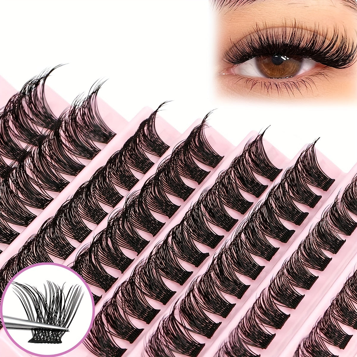 DIY Lash Extension Kit Wispy Clusters Strong Hold Bond Seal Applicator