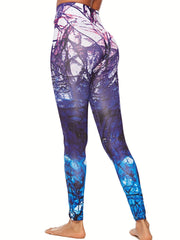 Ombre Graffiti Yoga Leggings Ankle Length Pants Women's Activewear