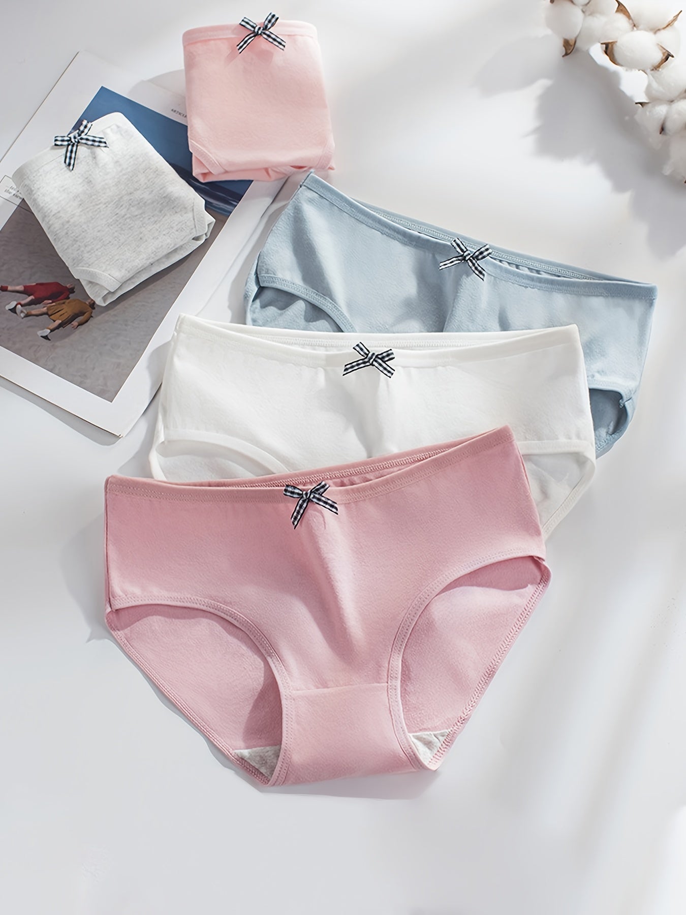 5pcs Girls Casual Panties Soft Comfortable Underwear Set