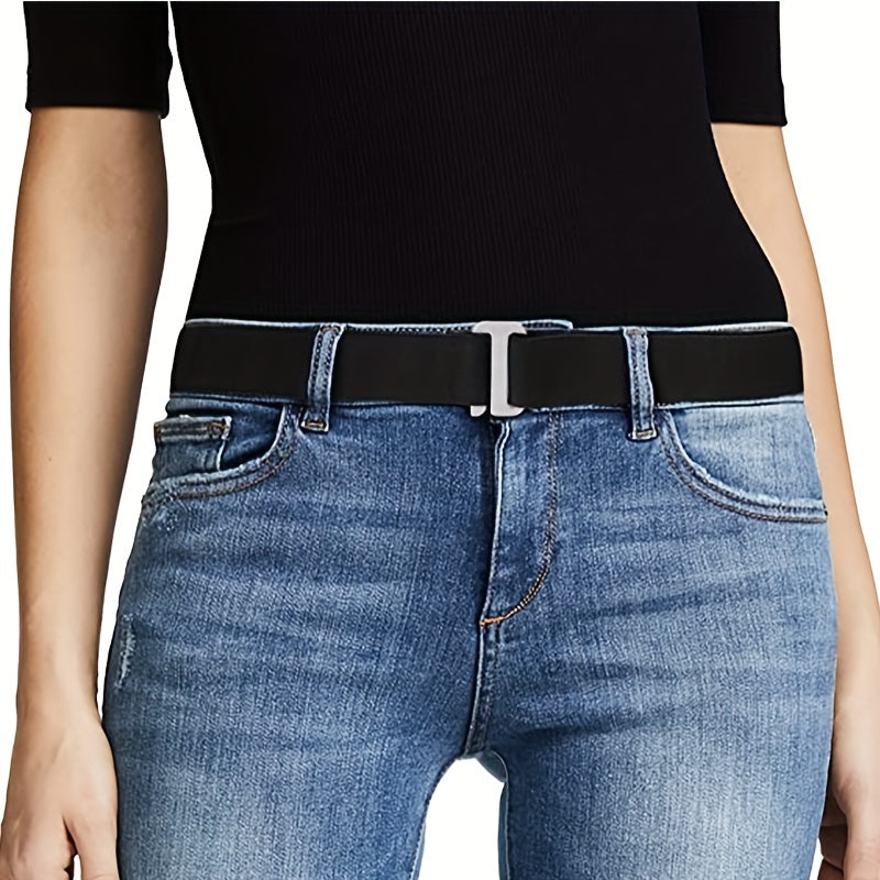 Invisible Elastic Belt Solid Casual Jeans Pants Belt Flat Buckle