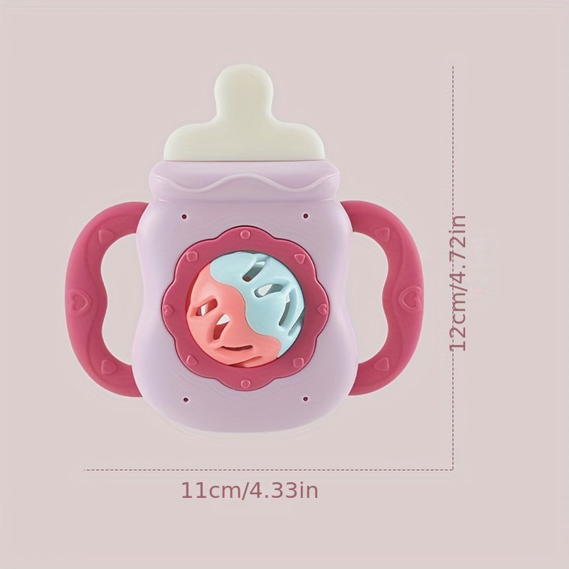 Baby Teether Rattle Soft Teething Toy Early Education Toy Baby Bottle Teether