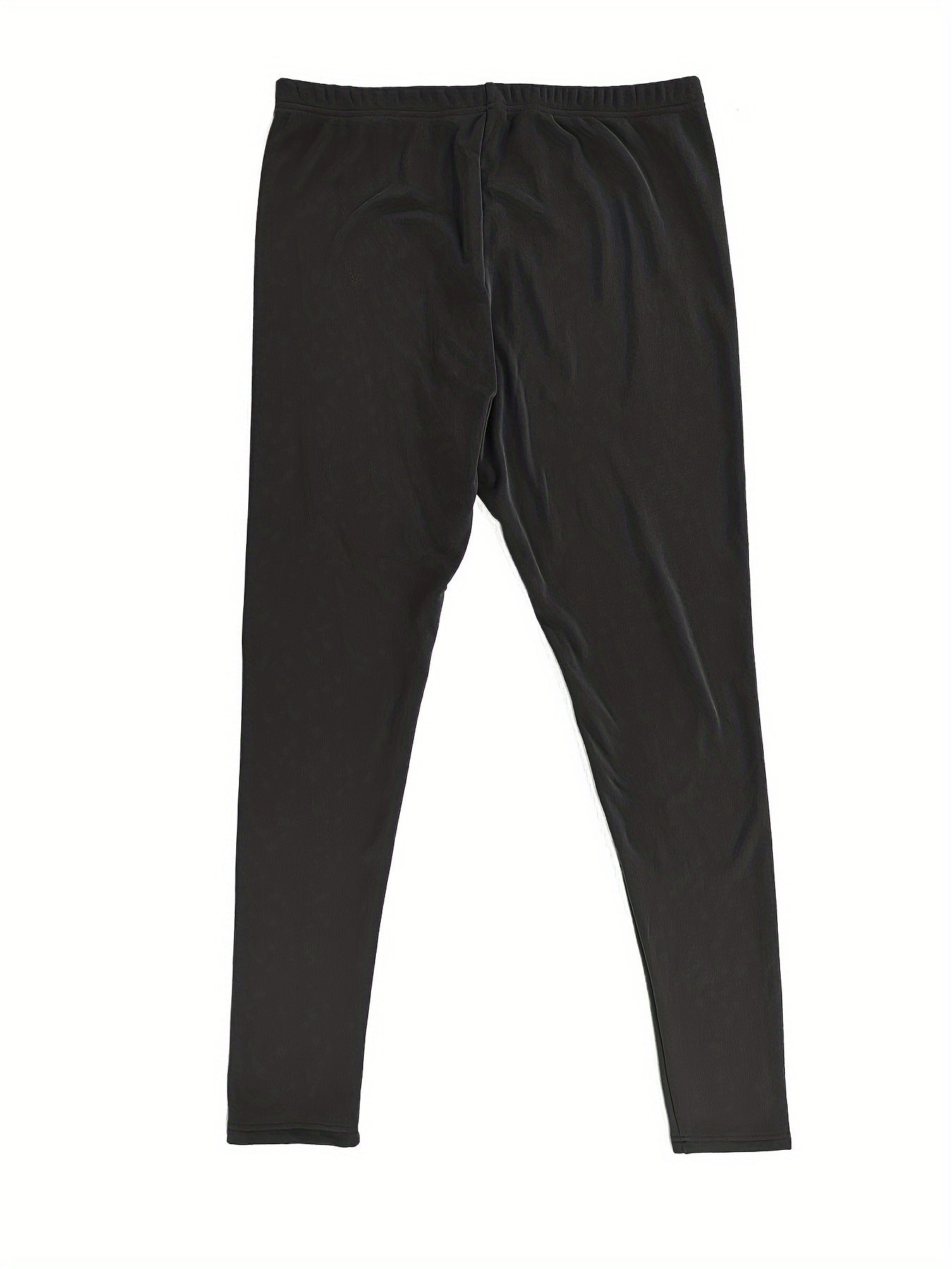 Casual Leggings Women's Plus Solid Liner Fleece Elastic High Rise High