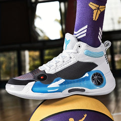 Men's Breathable Non Slip Basketball Shoes Lace Up Sneakers