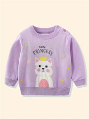 Baby Animal Jacquard Top Pullover Sweater