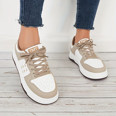 Women's Wheat Graphic Skate Shoes Low Top Flatform Comfortable Walking Shoes