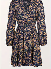 Floral Lantern Sleeve Mini Dress