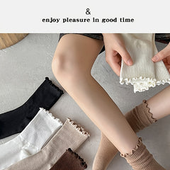 6 Pairs Frilled Solid High Strap Socks