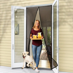 Magnetic Screen Door Self Sealing Hands Mesh Keeps Bugs Out