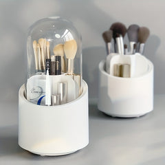 Makeup Brush Holder Organizer with Lid Dustproof Acrylic Cover