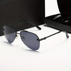 Vintage Polarized Half Frame Sunglasses UV Protection