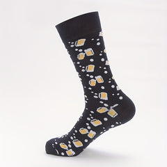 Cartoon Food Print Socks & Funny Mid Tube Socks Women's Stockings & Hosiery