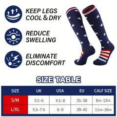 Stretchy Compression Socks for Women - Sports Calf Socks for Cycling & Running