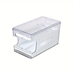 Slide Egg Holder Refrigerator Egg Storage Box Double Layer Stackable Gray Orange