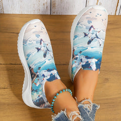 Women's Art Printed Sock Shoes Breathable Slip On Sports Shoes