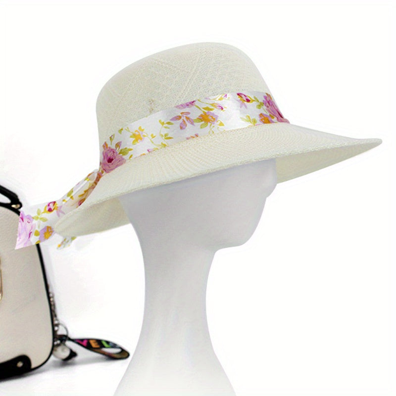 Sun Hat Ribbon Bowknot Solid UV Protection Bucket Hats Women