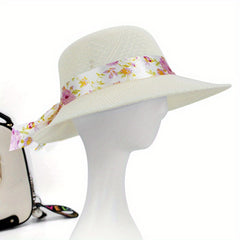 Sun Hat Ribbon Bowknot Solid UV Protection Bucket Hats Women