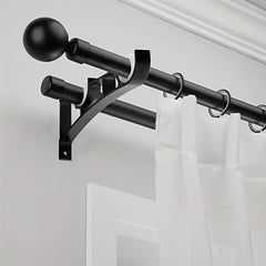 Heavy Duty Curtain Rod Brackets - Double Rod Holder Hooks - Supports Up To 50kg