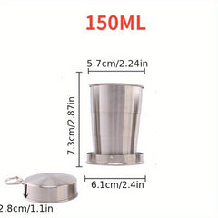 Stainless Steel Folding Cup Portable Outdoor Travel Camping Telescopic Cup