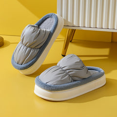 Men's Casual Plush Thermal Platform Slippers Waterproof Comfortable Slippers