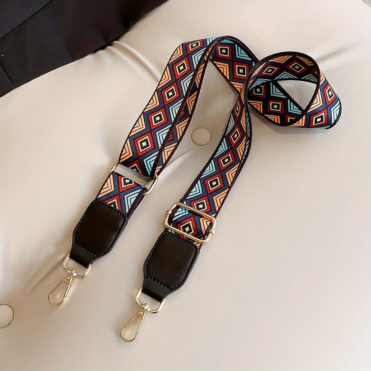 Vintage Geometric Bag Strap Wide Reusable Adjustable Travel Accessories