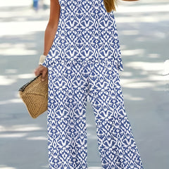 Paisley Print Tank Top & Pants Boho Outfit Set