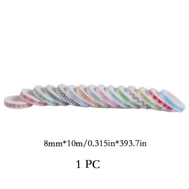 8mm 10m Washi Tape Cartoon Print for Scrapbooking Cut out Borders Divider