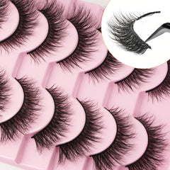 10 Pairs Fluffy 3D Faux Mink Eyelashes Soft Natural Extensions Dramatic Makeup