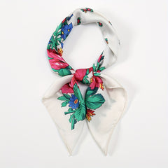 Boho Flower Print Bandana Square Scarf