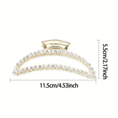 Moon Rhinestone Faux Pearl Hair Clips Claw Ponytail Buckle