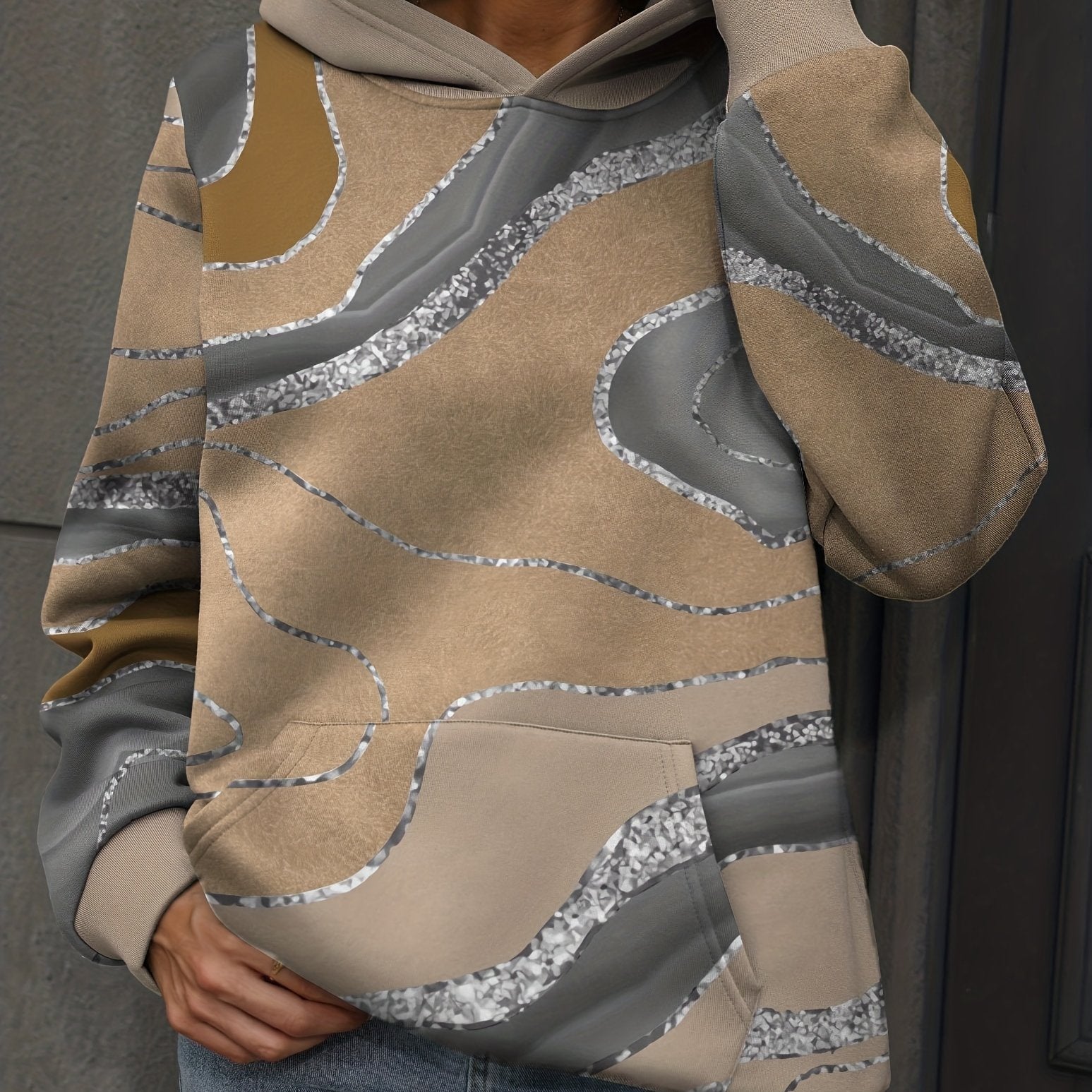 Casual Kangaroo Pocket Hoodie Long Sleeve Sweatshirt