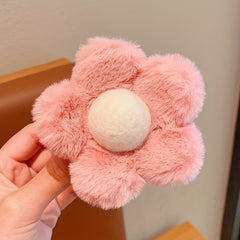 Autumn Winter Plush Flower Hair Clip Small Hairpin Headwear