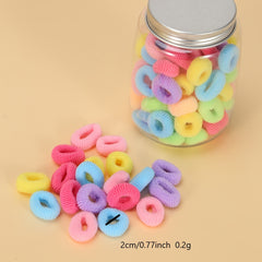 100pcs Candy Seamless Hair Elastics Ties Ponytail Holder